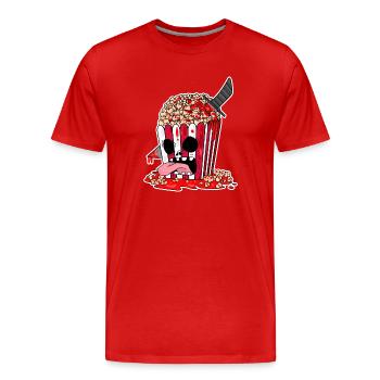 Film d’horreur Film d’horreur Popcorn Cadeau - T-shirt bio Premium Homme - rouge - Devant - Damien (186cm)