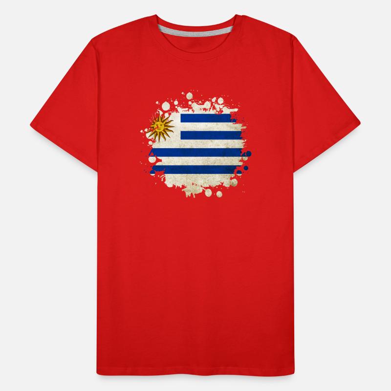 Uruguay Klecks Flaggen Design Männer Premium Bio T-Shirt