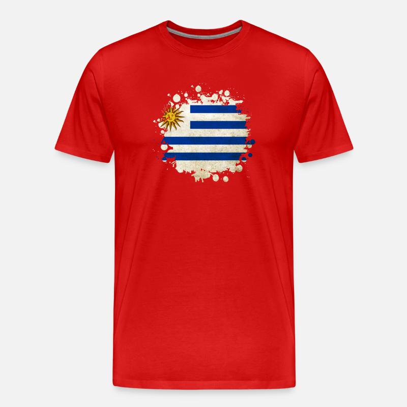 Uruguay Klecks Flag Design - T-shirt bio Premium Homme - rouge