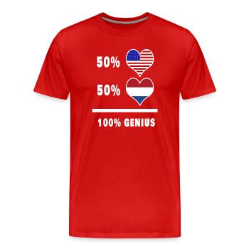 USA und Niederlande geniales Flaggendesign - Männer Premium Bio T-Shirt - Rot - Vorne - Damien (186cm)