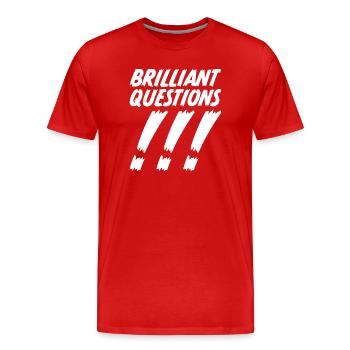 Questions brillantes - T-shirt bio Premium Homme - rouge - Devant - Damien (186cm)