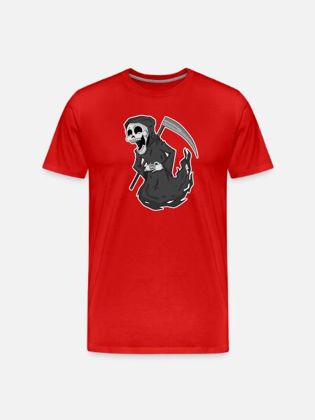 Grim Reaper laughs funny - Men's Premium Organic T-Shirt - red