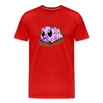 Niedliches Schein im Schlamm - Männer Premium Bio T-Shirt - Rot - Vorne - Damien (186cm)