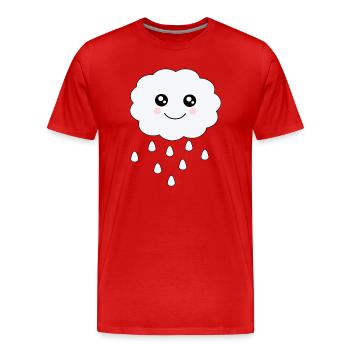 Nuage Kawaii Kawaii Chibi Kawaii Visage - T-shirt bio Premium Homme - rouge - Devant - Damien (186cm)