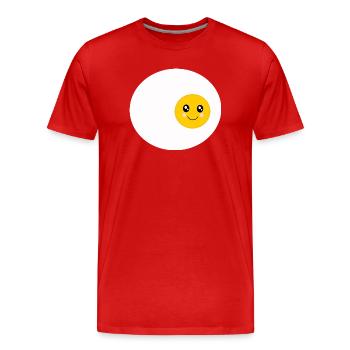 Kawaii oeuf au plat oeuf oeuf costume Kawaii autocollant - T-shirt bio Premium Homme - rouge - Devant - Damien (186cm)