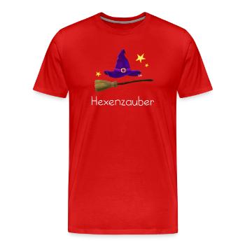 Witch Spell - Men's Premium Organic T-Shirt - red - Front - Damien (186cm)