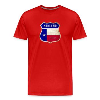 Design du drapeau Midland Texas - T-shirt bio Premium Homme - rouge - Devant - Damien (186cm)