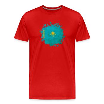 Drapeau vintage du Kazakhstan - T-shirt bio Premium Homme - rouge - Devant - Damien (186cm)