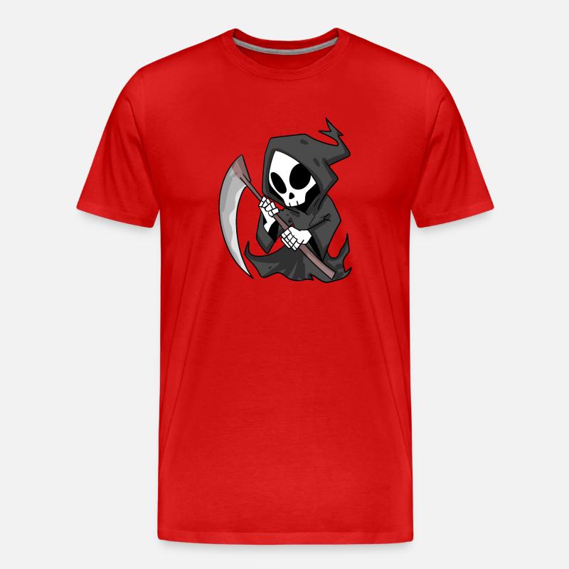 Sensenmann mit Sense - Männer Premium Bio T-Shirt - Rot