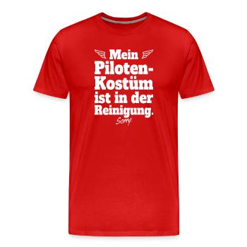 Piloten Kostüm Ist In Der Reinigung Karneval Pilot - Männer Premium Bio T-Shirt - Rot - Vorne - Damien (186cm)