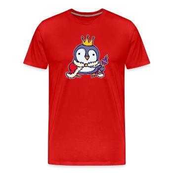 Cool Animal Penguin Oiseau Zoo Oiseau de mer - T-shirt bio Premium Homme - rouge - Devant - Damien (186cm)