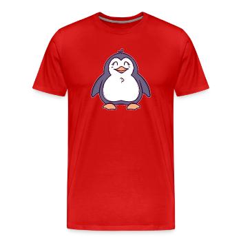 Cool Seabird Sweet Animal Penguin Oiseau Pôle Sud - T-shirt bio Premium Homme - rouge - Devant - Damien (186cm)
