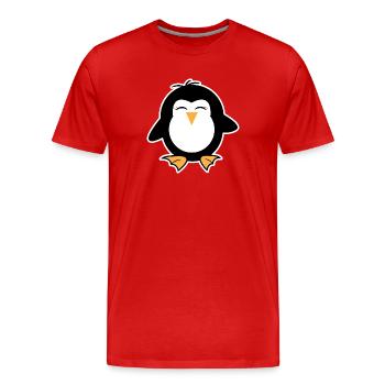 Zoo Animal Pingouin Oiseau Doux Oiseau de Mer - T-shirt bio Premium Homme - rouge - Devant - Damien (186cm)