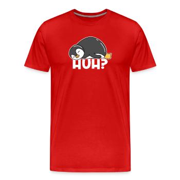 Pingouin Disant Oiseau Animal Zoo Oiseau de mer Froid - T-shirt bio Premium Homme - rouge - Devant - Damien (186cm)
