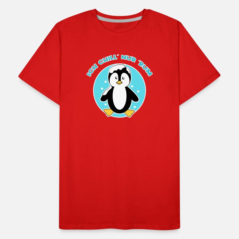 Pinguin Eis Kälte Seevogel Schnee Tier Südpol Männer Premium Bio T-Shirt