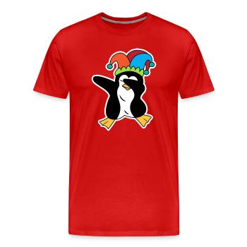 Animal Penguin Drôle d’oiseau de mer Zoo - T-shirt bio Premium Homme - rouge - Devant - Damien (186cm)