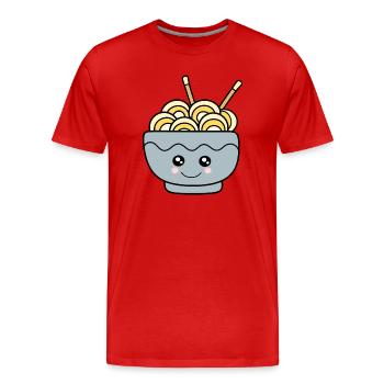 Kawaii Ramen Kawaii Chibi Nourriture Kawaii Autocollant - T-shirt bio Premium Homme - rouge - Devant - Damien (186cm)