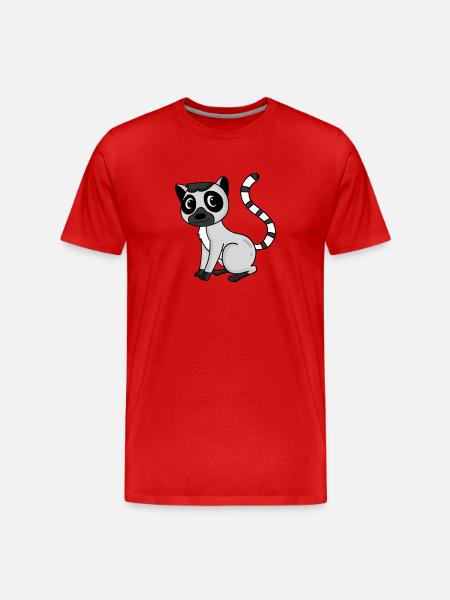 Katte Lemurs - Men's Premium Organic T-Shirt - red