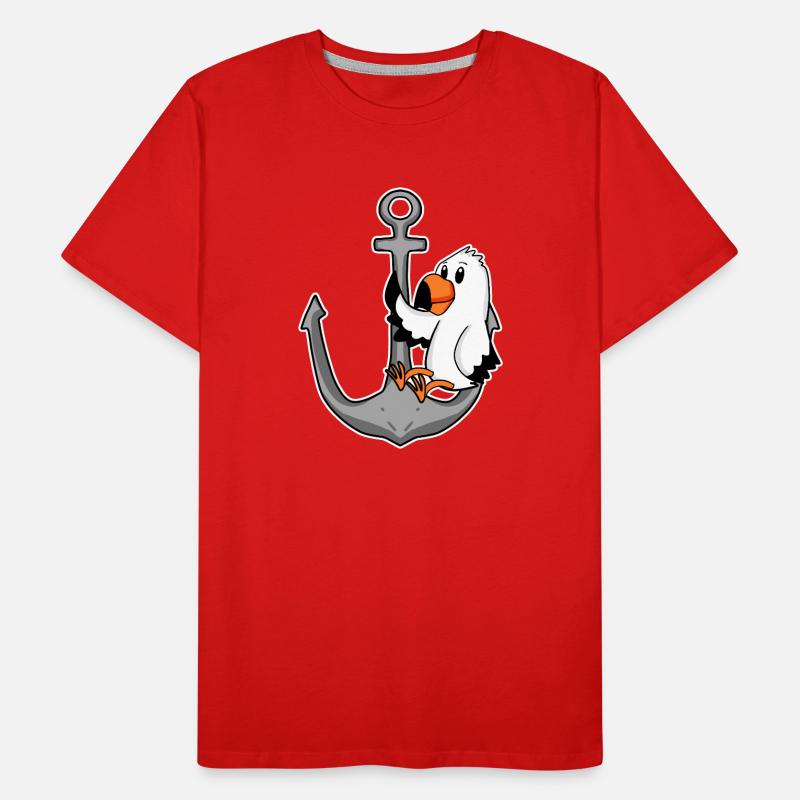 Anker und Möwe Männer Premium Bio T-Shirt