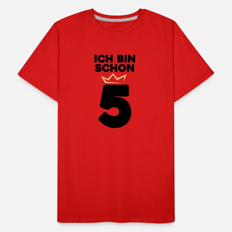 Ich bin schon 5 mit Krone Männer Premium Bio T-Shirt
