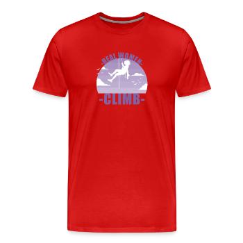 Escalade Montagnes d’alpinisme Cadeau de fille - T-shirt bio Premium Homme - rouge - Devant - Damien (186cm)