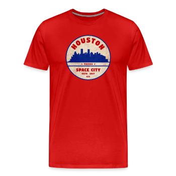 Houston - T-shirt bio Premium Homme - rouge - Devant - Damien (186cm)