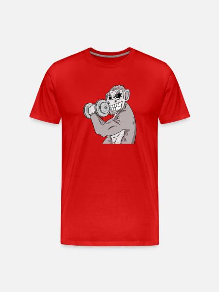 Monkey Fitness Motivation Gift - Men's Premium Organic T-Shirt - red