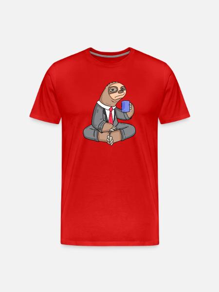Sloth Office Outfit - Men's Premium Organic T-Shirt - red