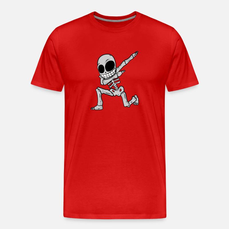 Skelett dabbing - Männer Premium Bio T-Shirt - Rot