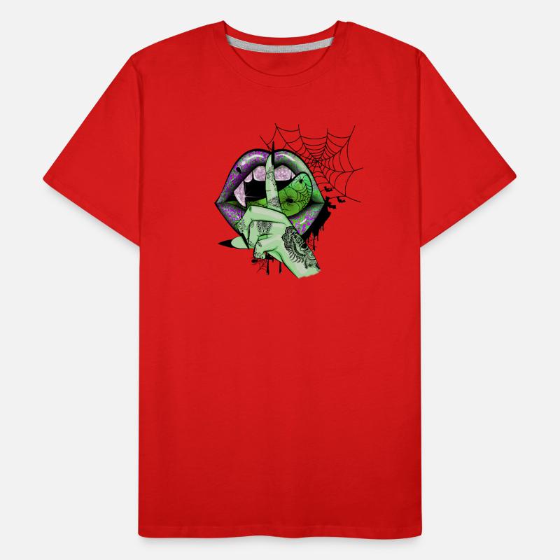 Lèvres de vampire vert T-shirt bio Premium Homme