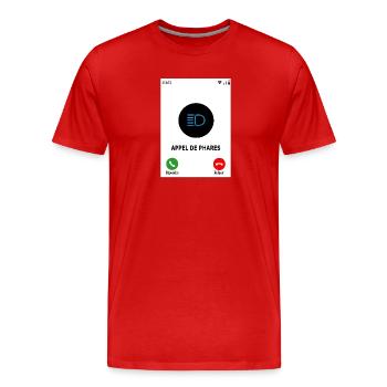 Appel de phares - T-shirt bio Premium Homme - rouge - Devant - Damien (186cm)