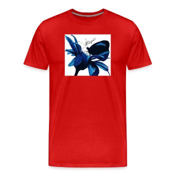 Fleur Bleue Magie avec Magie - T-shirt bio Premium Homme - rouge - Devant - Damien (186cm)