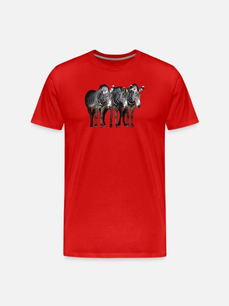 Three zebras - Men's Premium Organic T-Shirt - red