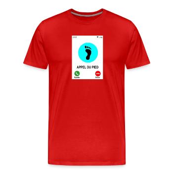 Appel du pied - T-shirt bio Premium Homme - rouge - Devant - Damien (186cm)