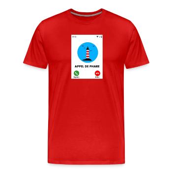Appel de phare - T-shirt bio Premium Homme - rouge - Devant - Damien (186cm)