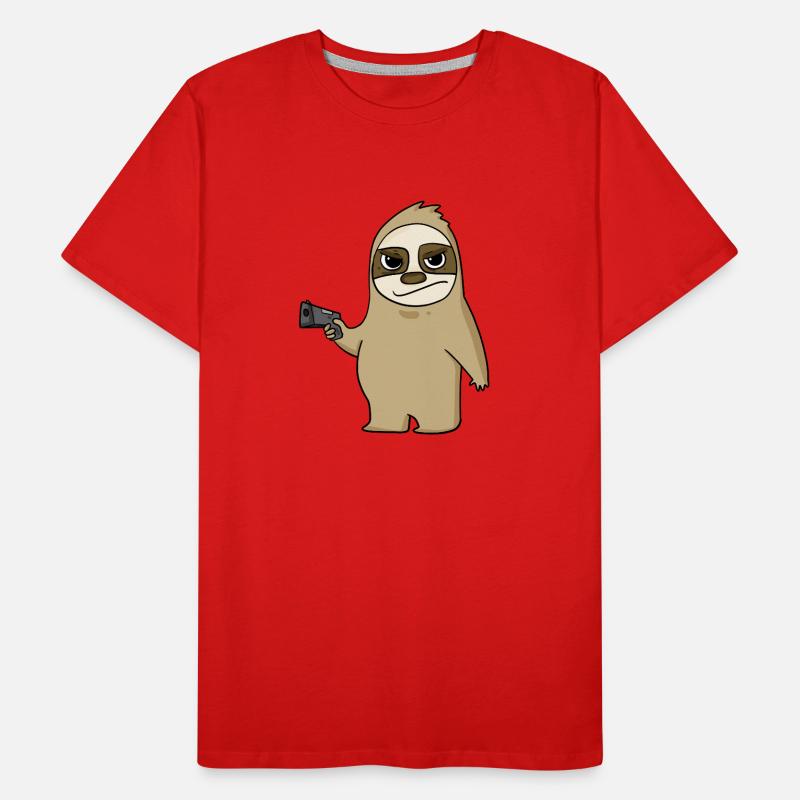 Sloth with pistol Men's Premium Organic T-Shirt