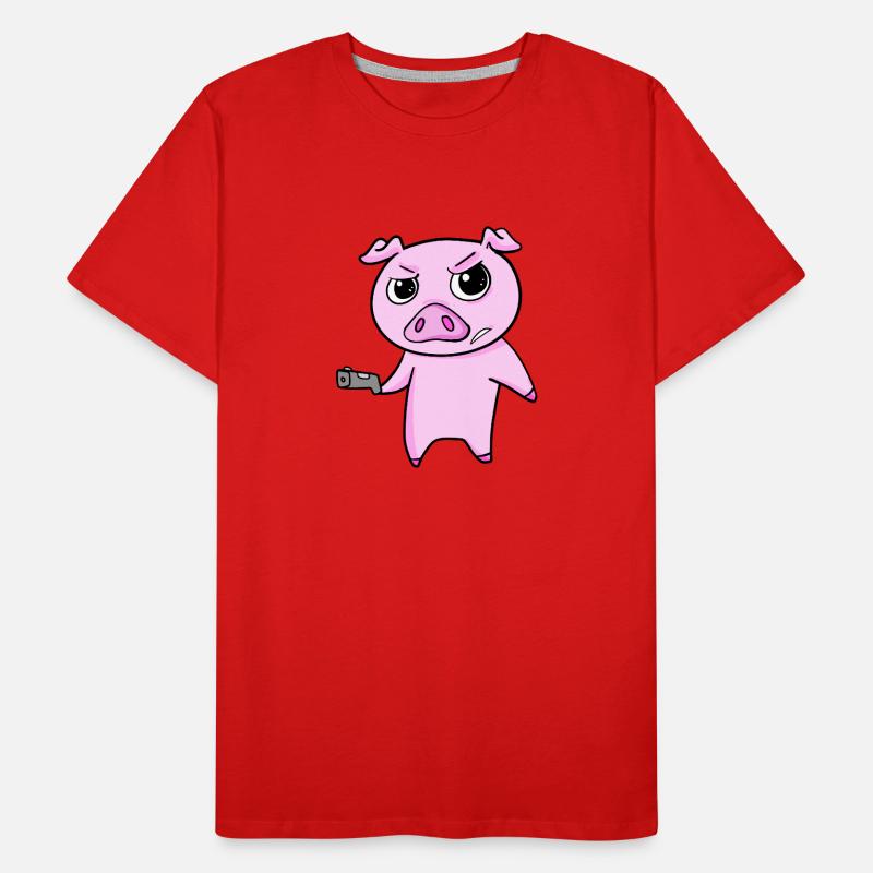 Cochon avec pistolet T-shirt bio Premium Homme