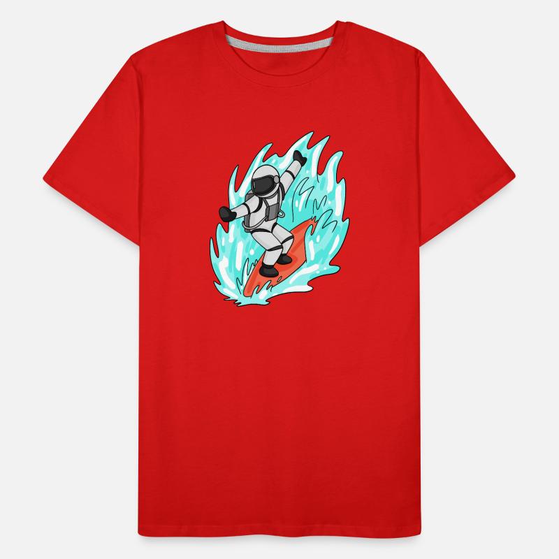 Astronaute surfant T-shirt bio Premium Homme