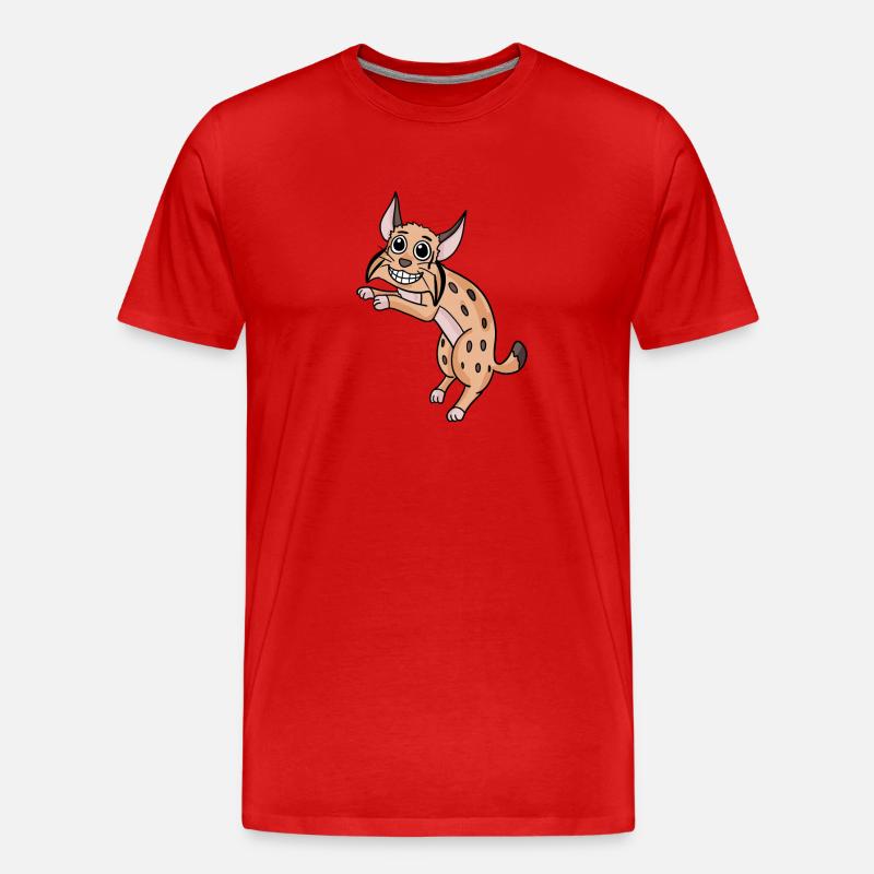 Pardelluchs Luchs Wildkatze Iberischer Luchs - Männer Premium Bio T-Shirt - Rot