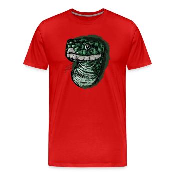 le serpent vert agile, les cadeaux d’animaux - T-shirt bio Premium Homme - rouge - Devant - Damien (186cm)