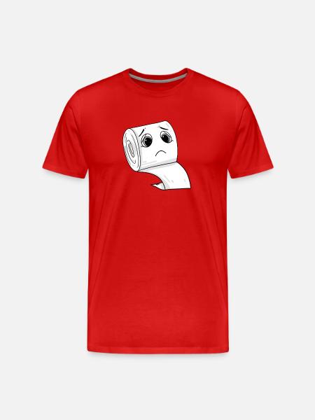 sad toilet paper - Men's Premium Organic T-Shirt - red
