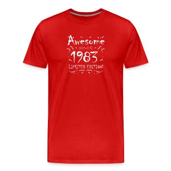 1983 - Jahrgang 1983 - Fantastisch seit 1983 - Männer Premium Bio T-Shirt - Rot - Vorne - Damien (186cm)