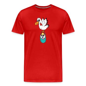 Bird with baby pregnancy - Men's Premium Organic T-Shirt - red - Front - Damien (186cm)