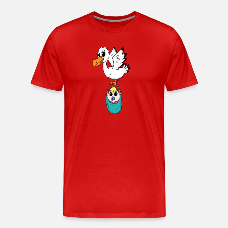Vogel mit Baby Schwangerschaft - Männer Premium Bio T-Shirt - Rot