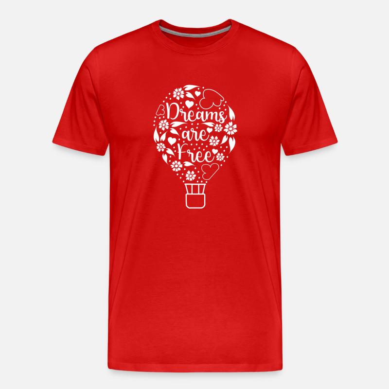 Träume sind frei weiß - Männer Premium Bio T-Shirt - Rot