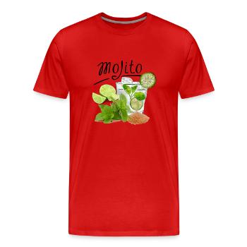 Mojito Drink ART - Men's Premium Organic T-Shirt - red - Front - Damien (186cm)