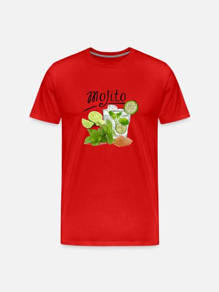 Mojito Drink ART - Men's Premium Organic T-Shirt - red