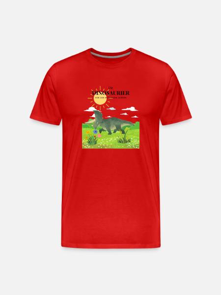 Dinosaur ART - Men's Premium Organic T-Shirt - red