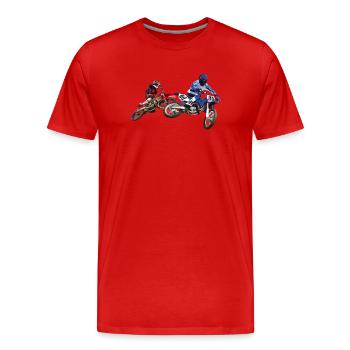 Motocross - T-shirt bio Premium Homme - rouge - Devant - Damien (186cm)