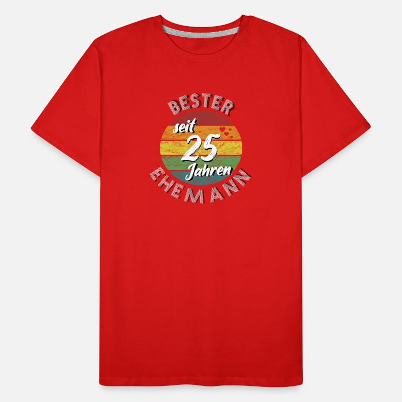 bester Ehemann seit 25 Jahren Silberhochzeit retro Männer Premium Bio T-Shirt